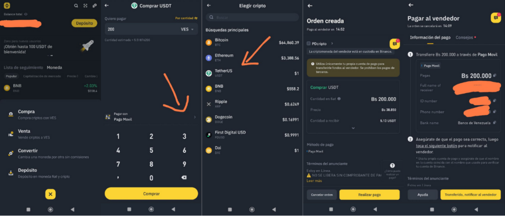 Comprar USDT en Binance desde Venezuela