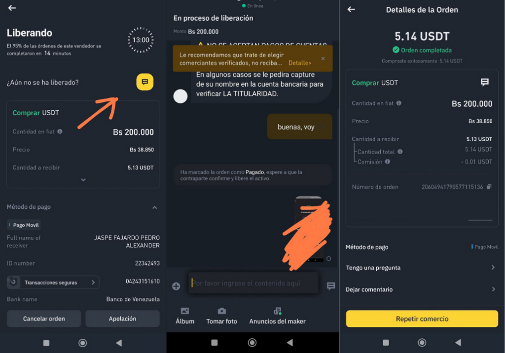 Comprar USDT en Binance desde Venezuela 2