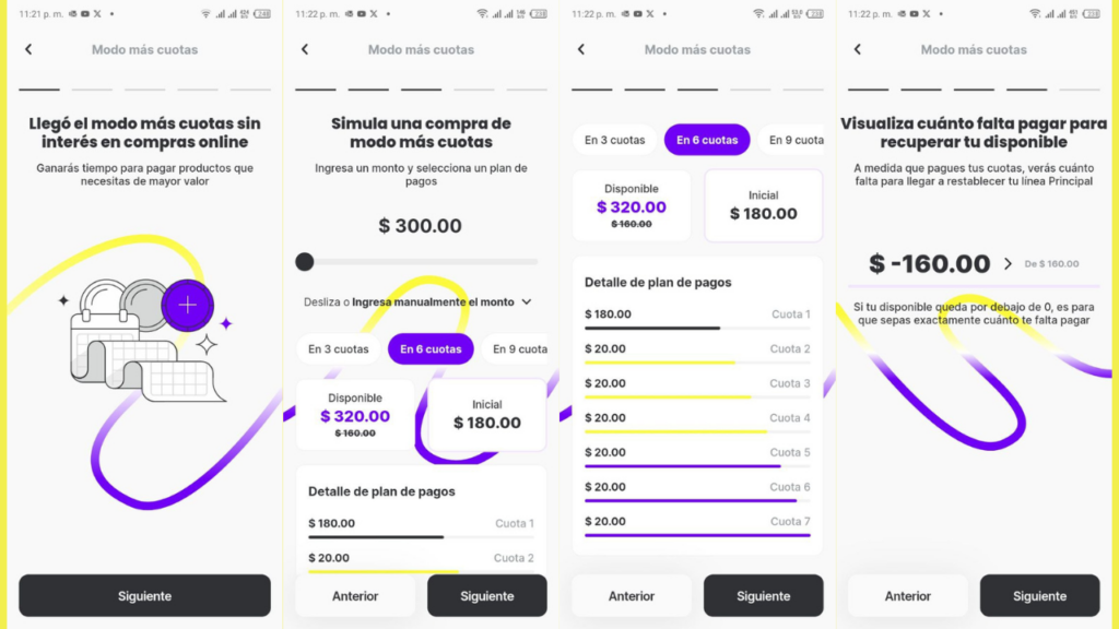 Modo de mas cuotas en Cashea